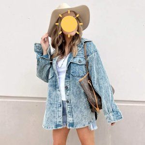 SADIE VINTAGE CORDUROY SHACKET - Aqua